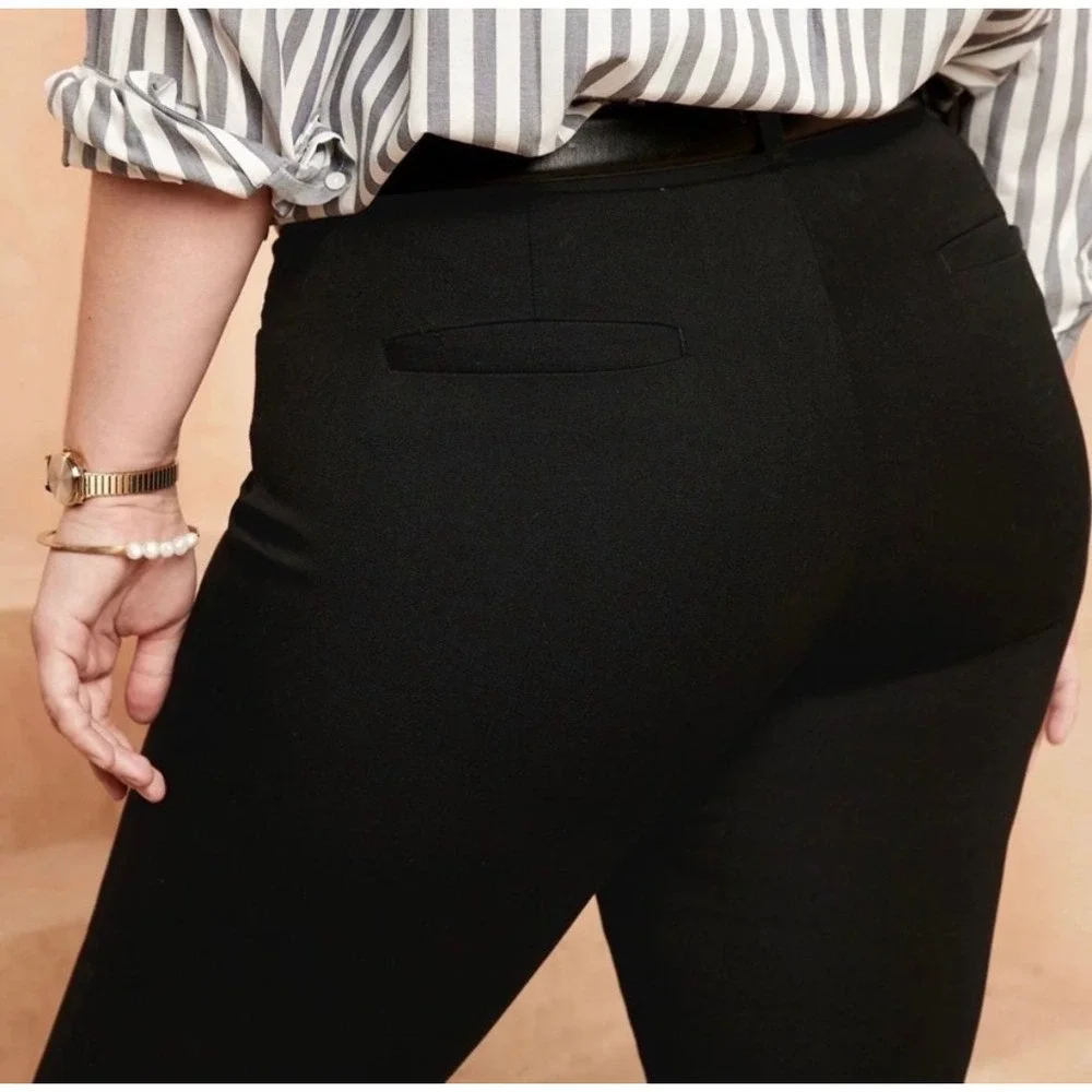 Banana Republic Sloan Slim Ankle Pants Womens 18 Black Professional Office NEW